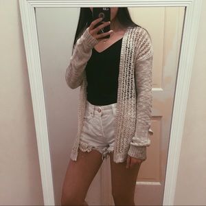 Oatmeal cream knit cardigan